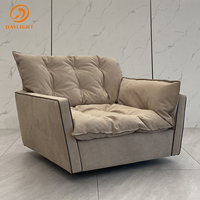Canapé en cuir de salon nordique de luxe, chaise de loisirs grise avec poufs, réplique de meubles d'extérieur modernes