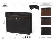 Portafoglio Corto da Uomo in Pelle Oliata con Chiusura a Scatto, Porta Carte e Logo Goffrato - Product Image 3