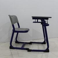 Bureau d'étudiant moderne en bois pas cher avec banc réglable et confortable, mobilier scolaire