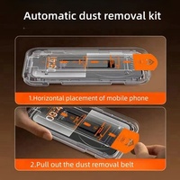 Protection d'écran en verre trempé 9H anti-traces de doigts sans bulles avec cadre d'installation pour iPhone 17 16 15 14 13 12 Pro Max