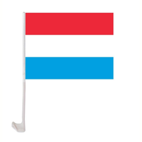 Drapeau national du Luxembourg à clipser sur la vitre de voiture, drapeau décoratif à suspendre, drapeau de voiture pour supporters nationaux monté sur véhicule