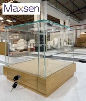 Vitrine de présentation de bijoux de luxe moderne en métal et bois avec éclairage LED pour la présentation de montres et de bracelets haut de gamme