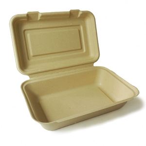 Envase de Alimentos Ecológico Desechable de Pulpa de Bambú, Compostable y Biodegradable, Tipo Concha - Product Image 1