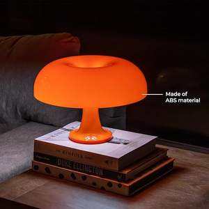 Orange Mushroom <strong>Table</strong> <strong>Lamp</strong> with Remote Dimmable - Mid-Century 70s <strong>Funky</strong> <strong>Lamp</strong> for Desk - Product Image 4