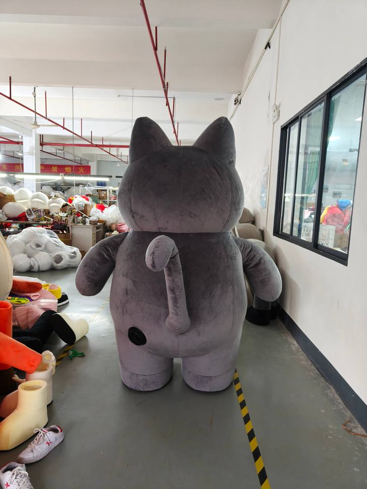 Inflatable Black Cat Mascot Costume Plump Cartoon Blow up Suit for ...