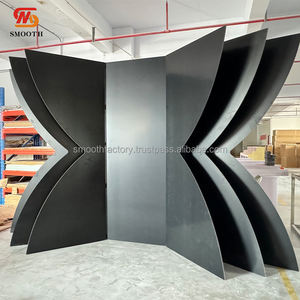 Toile de fond de mariage noire multicouche personnalisée lisse, décoration de fête d'anniversaire, grande scène, toile de fond en acrylique - Product Image 4