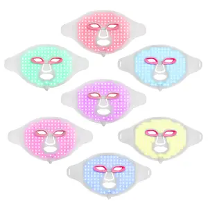 Manufacturer Wholesale 7 Color Led Photon Light Therapy Machines Home Use Face Facial Beauty Mask with Neck for Facial