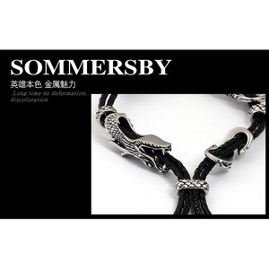 yunnique Dragon Head Leather Cord <b>Bracelet</b> Black Waxed <b>Rope</b> Tibetan Silver Men's Jewelry Gift Animal Style <b>Bracelet</b> - Product Image 3