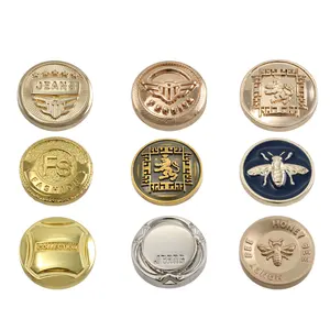 Factory Wholesale Custom Botones Design Metal Jeans Button Brass Zinc Alloy Washable Durable Cloth Buttons for Jeans