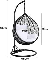 Mobilier de jardin moderne de haute qualité patio grande balançoire chaise oeuf suspendu prix bon marché vente d'usine rotin chaise oeuf suspendu