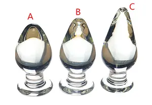 Vrouwelijke En Mannelijke Sex Producten Clear Glas <span class=keywords><strong>Dildo</strong></span> Met 3 Afmetingen Sml Glas Sex Toys - Product Image 2