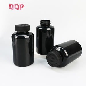 Botellas de aceite de pescado PET con logotipo personalizado de 2oz 5oz 6oz 7oz 8oz, frasco de plástico negro para cápsulas farmacéuticas con tapas a prueba de niños. - Product Image 4