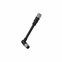 Soket Panel Mount Sudut Lurus Tahan Air IP67 Industri Kode A/B M8 dengan Bracket dan Kabel Bundar M8 2/3/4/5/6/8 Pin