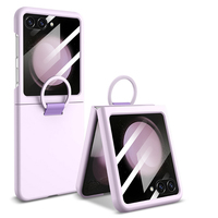 Coque originale en silicone pour Samsung Z Flip 7 Flip 5 6 Ring Holder Hard Cover avec protecteur d'écran intégré