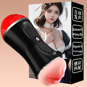 Mannen Auto-Verwarming Stuwende Seksspeeltje Realistische Orale Seks Simulator 10 Vibrerende Modi Handsfree Mannelijke Vliegtuig Cup Vagina - Product Image 5