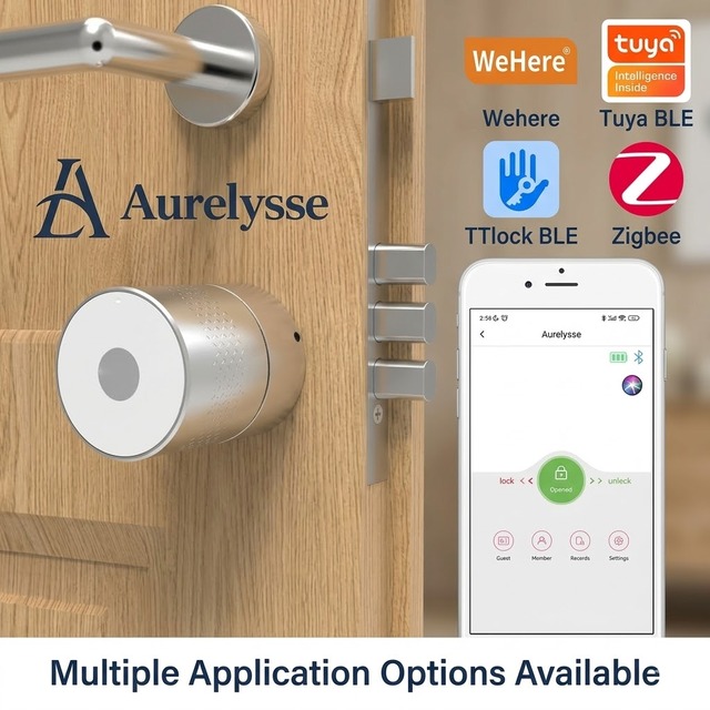 Aurelysse Keyless Entry Smart Lock Euro Cylinder Retrofit Tuya App Control High Security OEM ODM Factory Price for Home Office