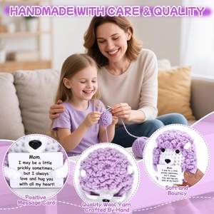 Mini Erizo Positivo y Adorable, Hecho a Mano con Ganchillo, para Mamá, de Hija, <span class=keywords><strong>Hijo</strong></span>, Niños, Regalos Divertidos de Cumpleaños - Product Image 4