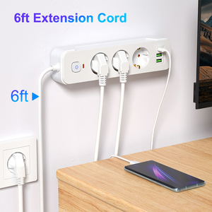 Phong cách Châu Âu 3-Way Power Strip hot-bán 2 <span class=keywords><strong>USB</strong></span> Loại C sạc mở rộng ổ cắm độc quyền cung cấp EU phích cắm & ổ cắm - Product Image 2