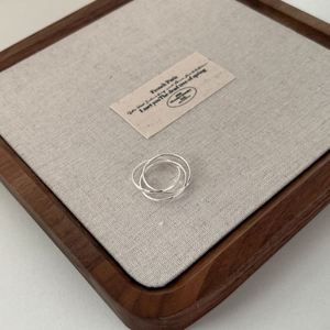 Dylam Three Layer Geometric <b>Statement</b> Jewelry <b>Ring</b> With Hypoallergenic Non Tarnish 925 Sterling <b>Silver</b> Personalized Fine Jewelry - Product Image 5