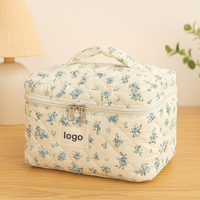Sac de toilette en toile matelassé à fermeture éclair avec logo personnalisé, de grande taille, imprimé, de qualité supérieure, en gros, fabriqué en Chine, pour femmes