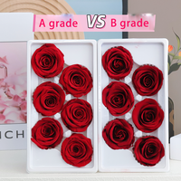 Yunnan Caijun Usine Préservé Tête De Rose Réel 5-6CM Fleurs Séchées B Grade Rose Bourgeon pour L'arrangement De Fleurs De Noël