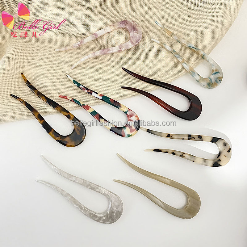 Оптовая продажа 2022, новый дизайн, японские шпильки для волос, модные элегантные пользовательские шпильки для волос u-образной формы для женщин и девочек