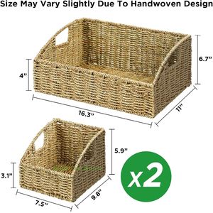Customize Eco-Friendly Rattan Multifunction <b>Storage</b> <b>Basket</b> for Clothing Use 3 Pack Ecoka Home Decor - Product Image 2