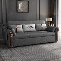 Sofá cama de tela extensible de doble uso moderno, cama de sala de estar de apartamento pequeño multifuncional plegable de ocio