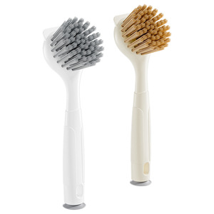 Junzo Suction Cup Pot <b>Brush</b> Long Handle Nylon Kitchen <b>Cleaning</b> <b>Brush</b> Household Use - Product Image 1