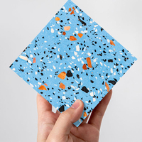 Diseño Popular de Baldosas de Terrazo Multicolor Modernas, Impermeables y Antideslizantes para Hoteles, Escuelas, Villas, Uso Interior y Exterior, Muestra Gratis