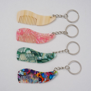 Custom Colorful <b>Mini</b> Hair Comb Key Chain Portable Promotional <b>Gift</b> <b>Bag</b> Pendant Key Rings for Daily Use - Product Image 3