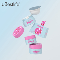 Ubestlife CE-T Pots de crème cosmétique luxueux et uniques en plastique bleu à double paroi, vides, rechargeables, 30g 50g