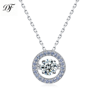 Collier pendentif en argent sterling S925 avec moissanite de 0,57 CTW, moissanite flottante au centre, bijoux pour femmes