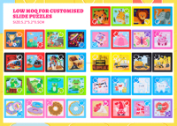 Jeux de Puzzle personnalisés Slide Animal mignon Donut voiture Princesse Dent Pirate Jeu de Puzzle coulissant Jouets distribués Party Favors pour les enfants