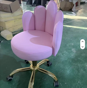 เก้าอี้ช่างเทคนิคปรับระดับได้ สีชมพูสด ทำจากหนังหรือผ้า สำหรับร้านเสริมสวย อุปกรณ์เฟอร์นิเจอร์ร้านเสริมสวย - Product Image 1