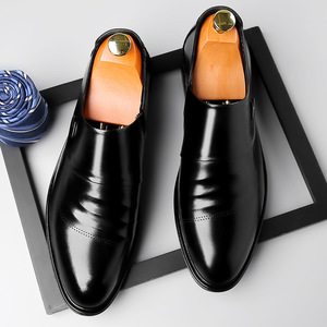 Men's Leather <b>Shoes</b> Cowhide Formal Business <b>Shoes</b> One Kick Closure Black Office Career Dress <b>Shoes</b> <b>Soft</b> Comfortable - Product Image 4
