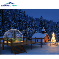 Tente à bulles transparente pour 6 à 8 personnes, tente géodésique gonflable, dôme transparent pour le glamping, tente igloo