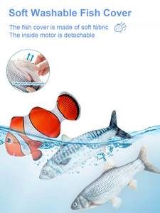 Petdom oyuncak Kicker balık gerçekçi peluş interaktif komik elektrikli hareketli balık kedi oyuncak disket balık interaktif kedi oyuncak - Product Image 6