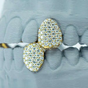 <span class=keywords><strong>Dent</strong></span> unique personnalisé glacé Hip Hop rappeurs 925 <span class=keywords><strong>argent</strong></span> Sterling Moissanite diamant Grillz bijoux pour hommes femmes dents - Product Image 1