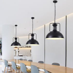 Illuminazione <span class=keywords><strong>a</strong></span> <span class=keywords><strong>sospensione</strong></span> <span class=keywords><strong>Vintage</strong></span> industriale in metallo nero lampada da soffitto per cucina sala da pranzo ristorante - Product Image 4