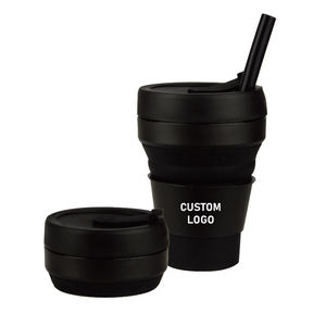 Cangkir kopi lipat hadiah promosi botol air dapat dilipat silikon cangkir minum portabel dengan bibir - Product Image 1