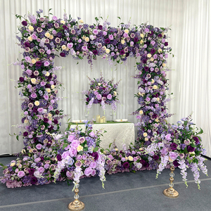 Promessa giglio della valle fiori artificiali Bouquet rosa fiore artificiale arco viola e bianco per la decorazione di nozze - Product Image 3