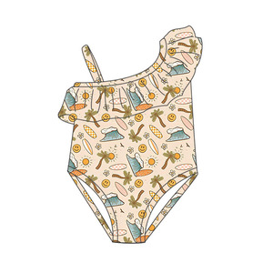 Personalizado surf verano playa sin mangas Niña bebé moda trajes de baño niños recién nacidos niñas al por mayor traje de baño de una pieza - Product Image 2