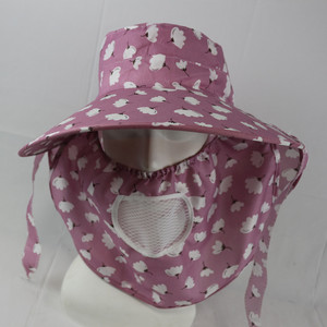 Sombrero de ala ancha rosa con protector de cuello, protección solar transpirable para mujer, uso en exteriores en primavera y verano - Product Image 1
