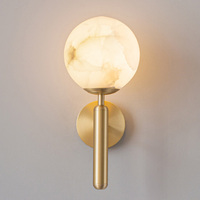 Applique murale ronde Allabaster de luxe avec LED chambre hôtel escalier salon salle de bain bureau Restaurant corps en laiton applique murale