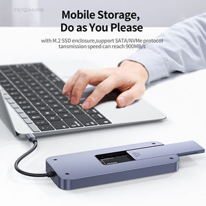 PD100W เชื่อมต่อที่เก็บข้อมูลมือถือ7-in-1 TYPE-C + USB 3.1 4K60Hz SD TF พร้อม <span class=keywords><strong>M</strong></span>.<span class=keywords><strong>2</strong></span> SATA NVMe SSD - Product Image 3