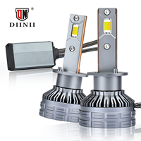 Phares LED Diinii 160W H7 HB4 9005 H11 H4 à 3 couleurs changeantes 18000lm Canbus+EMC Puce 6 cœurs 9-60V Faisceau 360° Aluminium aviation