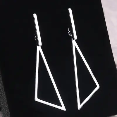 Korean Fashion Titanium Steel Geometric Polygonal Stainless Steel Earrings Exaggerated Symmetrical Shape Ear Jewelry