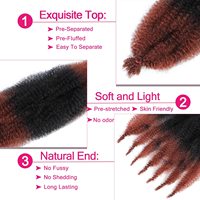 8 paquets d'extensions de tresses afro torsadées souples de 24 pouces, fausses locks pré-séparées effet vieilli, trame simple, fibre basse température