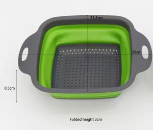 <span class=keywords><strong>Grande</strong></span> Cestello Quadrato Pieghevole in Plastica Lavabile in Lavastoviglie, Scolapasta da Cucina per Lavaggio Verdure - Product Image 6